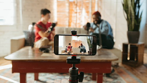 A person editing a video on a laptop.